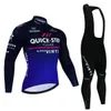 Sets 2023 Nieuwe Quickstep Autumn Maillot Jersey Set Cycling Clothing Suite Mens Lange Mouw MTB Bike Men's Road Pants BIB ROPA Z230130