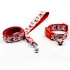 Dog Collars Christmas Traction Two Sets Nylon Adjustable Collar With Santa Pendant Creative Leash Pets Accessories