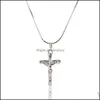 Pendentif Colliers Sier Croix Pendentifs Collier Beautif Classique Bijoux De Bal Drop Delivery Dhvr1