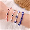 Lien Chaîne Turc Evil Blue Eye Bracelet Colorf Cristal Résine Perle Corde Yeux Chanceux Couple Bracelets Pour Femmes Charme Bijoux Drop De Dhdyq