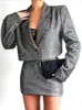 Two Piece Dress Fantoye Glitter Skirt Set Blazer Suits Double Layer Elegant Outfit Shiny Female Streetwear Clothing 230131