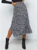 Saias Sexy Leopard Print Chiffon Skiff Skift Skirt Casual Fashion Saias Longas Para Mulheres Primavera Vermol