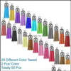 Keychains Lanyards Colorf Tassels Keychain 150Pcs Bk Leather Tassel Pendant Key Rings With Chain For Diy Jewelry Making Acrylic Ke Dhrb9