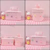 Tissue Boxes Napkins Pink Box For Removable Roll Paper Small Flower Containers Towel Dispenser Kitchen Holder Drop Delivery Home G Otkqq