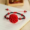 Bracelets de charme Moda elegante Rosa vermelha Flor de rosa Strices Mulheres Belas Acessórias de Jóias Cinnabar