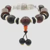 Strand Fashionable Joker Irregular Size Natural Black And Red Noxy Bead Bracelet 2pcs Bungee Cord Men Women