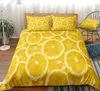 Bedding Sets Lemons Duevt Cover Set Fruits Golden Bed Linen Striped Green Stripe Home Textile Bedclothes