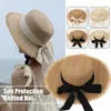 Szerokie brzegowe czapki Summer Sun Hat Bow Knot Raffia Visor Beach Straw Słomka Sea Brimmed Cap Wakacje Sprajem przeciwsłoneczne