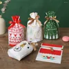 Juldekorationer 10st Candy Bag Santa Snowman Elk Bow Gifts Merry Cristmas Decoration For Home Xmas Tree Navidad År 2023