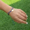 Bedelarmbanden puui bohemia donkerblauw Turkse gelukkige oogarmband schijf verstelbare touw kettingbunge voor vrouwelijke sieradenfeest bruiloft meisjes