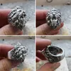 Bagues de cluster Linsion 925 Sterling Silver Lion Beauty Bague Mens Biker Rock Punk Bijoux TA349 Taille US 7-16