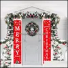 Christmas Decorations Couplet Flag Banner Wall Pendants Door Hanging Couplets Xmas Party Supplies Outdoor Garden Parties Decoration Dh9Td