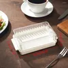 Storage Bottles Drop Plastic Butter Cutting Box Transparent Cheese Cutter Slicer Keeper Tray Container With Lid