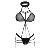 Sexig uppsättning underkläder Kvinnor Underkläder Mesh Latex Bodysuit Zipper Open Crotch Teddies BDSM Bandage Bodysuits Exotic Costumes Lenceria 230131