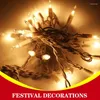 Strings 7M 100LED Waterproof LED Fairy String Lights Garland Warm Light Christmas Party Wedding Xmas Holiday Outdoor Home Decora