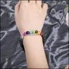 Fili di perline 7 Chakra Bracciale con perline in pietra naturale Simpatico braccialetto di amicizia con elefante Braccialetti con ciondoli Diffusore di olio essenziale Yoga Drop Deliv Otrau