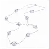 Pendentif Colliers Blanc Collier De Perles Artificielles Sier Chaîne En Or Déclaration De Haute Qualité Pour Elegence Femmes Charme Bijoux Giftz Dro Dhsyy