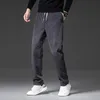 Men's Pants Autumn Winter Corduroy Casual Elastic Waist Business Fashion Straight Loose Trousers Male Black Khaki Blue M5XL 230130