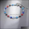 Link Chain Turkish Evil Eye Bracelets Women Handmade Lucky Blue Eyes Female Charm Fashion Bracelet Friendship Jewelry Drop Delivery Dh16R