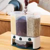 Förvaringsflaskor ris dispenser väggmonterad torr mat hink container hemavdelning tätning insekt och fuktbevis köklåda