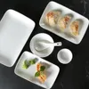Plates Serving Melamine Plate Platters Salad Rectangular White Tray For Set Platter Appetizer Dish Trays Fruit Dessert