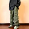 Männer Hosen Cargo Multipockets Werkzeug Hose Harajuku Vintage Lose Breite Bein Streetwear Casual Hiphop Wischen Hosen 230131