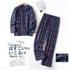 Mäns sömnkläder 7xl Extralarge Plus Size Autumn och Winter Plaid Design LongSleeved Trousers Suits Flanell Home Clothes Men Pyjamas Set 230131