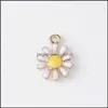 Charms Émail émail vintage Tone dorée en alliage d'alliage de fleur de soleil ajusté pour les boucles d'oreilles pendentif Bracelet Bijoux de fabrication accessoire 794 R2 Drop délivre Dhozi