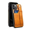 Lederen telefoon kit de hand polsbandje achteromslag voor iPhone 11 12 13 14 Pro Max XR XS 7 8 Plus Samsung S22 S21 Wallet Card Slot Telefoonhouder Standhoes