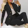 Survêtements pour femmes Classique Onebreasted Boutons Neuf Blazer Pantalon Ensemble Deux Pièces Costumes Formels Bureau Ladie's tailleur-pantalon Rouge Rose Affaires 230131