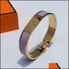 Bangle Designer Armbanden voor mannen en vrouwen Roestvrij staal Paararmband Mode-sieraden Valentijnsdag Cadeau Drop Delivery Dhjzn