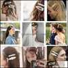 Fermagli per capelli Barrettes Trendy Cuore Clip Coda di cavallo Moda Abs Plastica Ferro Oro Sier Barrette Accessori Jwerly Regalo per ragazze Dro Dhfdy