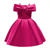 Kids Girls Princess Dress Bow Elegant Wedding Birthday Party Formal Baby Dresses children's sling skirt Christmas gifts