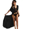 Women's Swimwear Bikini Cover Up Maxi Dresses For Women Summer 2023 Sexy Sarong Sunscreen Cardigan Lace Waist Bikinis Blouse Beach Wear Dres