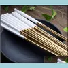 Chopsticks Fancy Design Wedding Party Använd guldpläterad vit svart rostfritt stål 304 SN692 Drop Delivery Home Garden Kitchen Dining DH7LQ