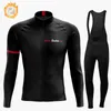 Ensembles 2023 Raudax vêtements d'hiver hommes thermique polaire manches longues maillot costume extérieur VTT cyclisme bavoir pantalon ensemble Z230130