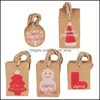 Christmas Decorations Diy Xmas Kraft Paper Merry Gift Tags Favor Cards Hanging With Matching String For Wedding Drop Delivery Home G Otlqr