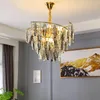 Chandeliers Post-modern Elegant Crystal Led Chandelier Decoration Maison Pendant Lamp Dimmable Lustres Home Decor For Foyer Living Room