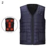 Men's Jackets Men Down Vest 9 Areas Heat V Neck Thermal Fantastic Solid Color Winter Waistcoat