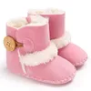 Eerste wandelaars mode zachte bodem baby laars met vacht houd warme schoenen solide pu lederen geboren non-slip voor 0-18m