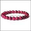 Brins de perles de haute qualité en pierre naturelle Lapis Tiger Eye Bracelets de perles pour femmes hommes mode énergie Bracelet bijoux élastiques Otpug