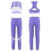 Stage Wear Kids Children&#39;s Sports Outfits Yoga Tracksuits Gymnastics Dancewear Sets Fitness Running Suit Girls Sport Bra Top