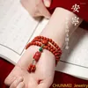 Brin naturel rouge cinabre 108 pièces perles bouddhistes prière Bracelets bouddha Mala charme collier bijoux à bricoler soi-même livraison directe