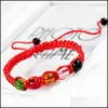 Bracelets à breloques Tissés à la main Cristal Colorf Corde Bracelet Benming Année Rouge Bijoux Drop Delivery Dh6Js