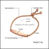 Gliederkette Valentinstag 7.M Biegung Glatte Armreif Armbänder Für Frauen 3 Farben Edelstahl Armband DIY Einstellbare Charme Hochzeit Dhguh