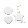 Kerstdecoraties witte sublimatie keramische hanger creatieve ornamenten warmteoverdracht printen Diy ornament hart ronde decor Dro dhzxb