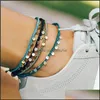 Fußkettchen Colorf Rope Braid VSCO Mädchen Kupfer baumeln Fuß Fußkettchen Armband Freundschaft für Frauen Boho Strand Schmuck 3569 Q2 Drop Lieferung Dhybh