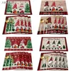 Tapetes de mesa Lino lindo Navidad Gnomo sin rostro Árbol Elk Muñeco de nieve Impreso Place Mat Pad Cloth Placemat Cup Doily Cocina