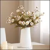 Decorative Flowers Wreaths Artificial Flower Simation Small Daisy Home Decoration Wedding Torium Set Up To Diy Christmas Party Dro Otepz