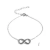 Charm Bracelets Design Stainless Steel Infinity Symbol Bracelet For Women Girl Gold Sier Color Friends Gift Jewelry Drop Delivery Otlw0